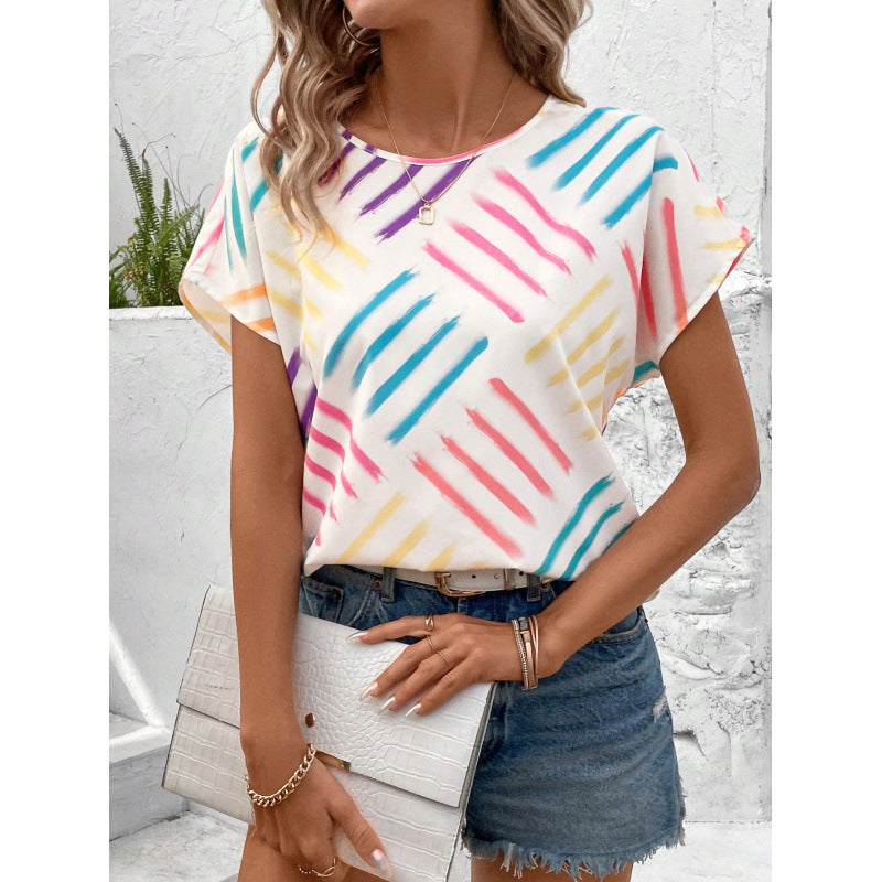 summer european and american cross-border trade style top - short sleeve summer