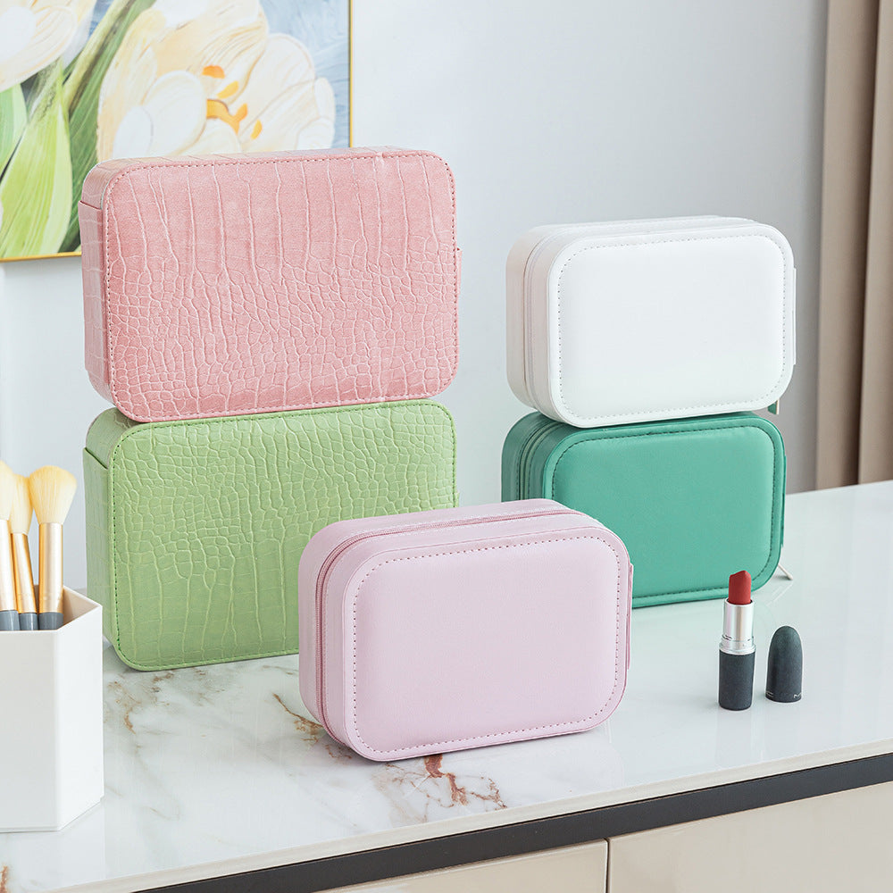 Cosmetics storage box Three-level light LED light Cosmetic bag Portable travel jewelry box Cosmetic mirror Dormitory storage box