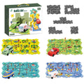 puzzle track car diy free assemble multi-scene map track electric car kids educational toy