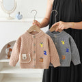 Kids' embroidered cartoon letter knit cardigan -  autumn/winter collection - boys' and girls' baby sweater coat