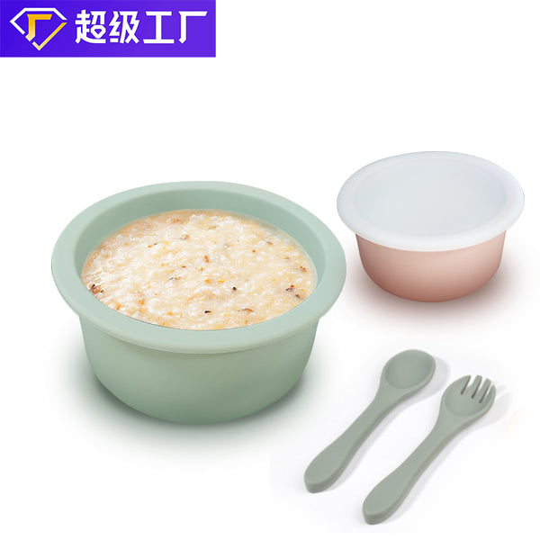 Round Silicone Fresh-keeping Box Sealed Student Bento Box Portable Silicone Tableware Microwave Heating Lid Lunch Box Lunch Box