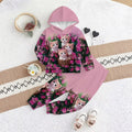 Kids' hoodie set, cross-border hot-selling cartoon animal print girls' fashion hooded sweatshirt and sweatpants set