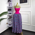 European and american cross-border women's fashion  summer new sleeveless printed sexy camisole bodycon ruched maxi dress