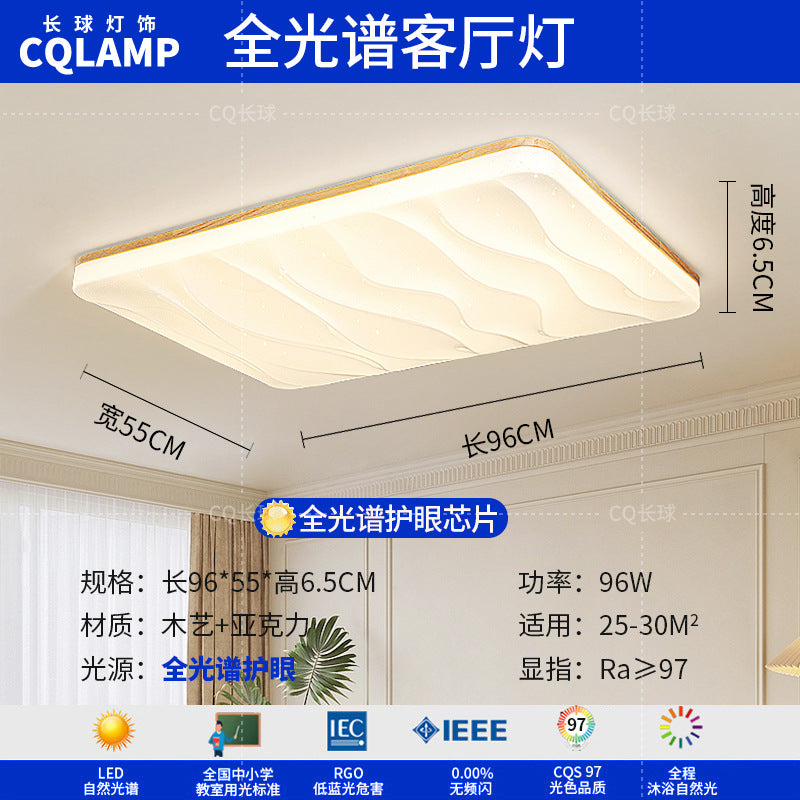 Japanese-style Nordic log wind living room ceiling light full spectrum eye protection cream wind hall main light whole house lighting package