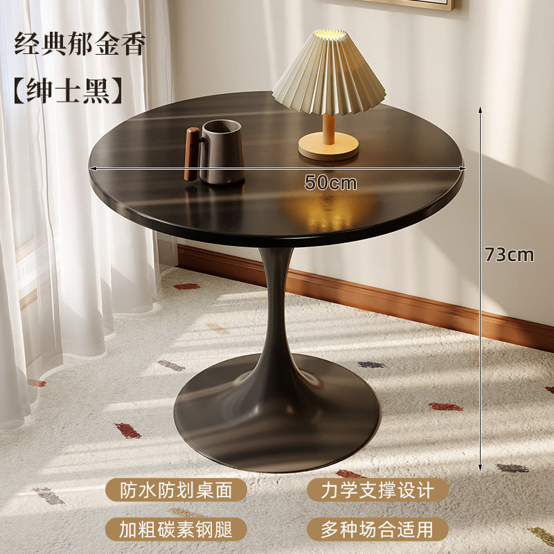 Small apartment dining table, home balcony table, tulip round table, suitable for bubble tea shops, negotiation table, restaurant small round table