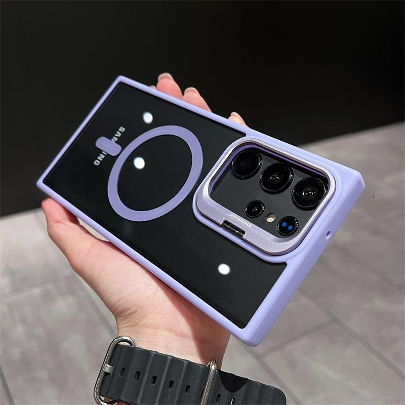 Suitable for samsung s26ultra magnetic phone case metal invisible u1 bracket s24fe transparent magnetic protective case