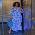 Plus size women's clothing for europe, america, and africa:  summer new arrivals - stylish and elegant striped loose-fit collared shirt dress
