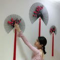 New chinoiserie wall decoration iron wall hanging fan living room dining room wall decoration wall decoration creative wall pendant