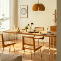Acrylic floating dining table - modern minimalist rectangular nordic japanese style solid wood large panel table - natural wood workstation