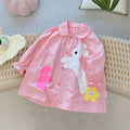 Girls' autumn new arrival: pure cotton doll shirt, long-sleeved blouse, cartoon pink baby girl shirt,  fashionable sweet style