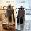 Factory price 2pcs insulated kettle new arrivalaccessible luxury wood grain stainless steel long-lasting lock insulated kettle export hot selling