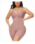 European and american plus size shapewear bodysuit - full coverage, zipper crotch, tummy control, butt lift, slimming corset
