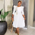 Amazon fashion elegance commuting pleated skirt cross-border women's clothing african foreign trade women's clothing plus size pleated dress