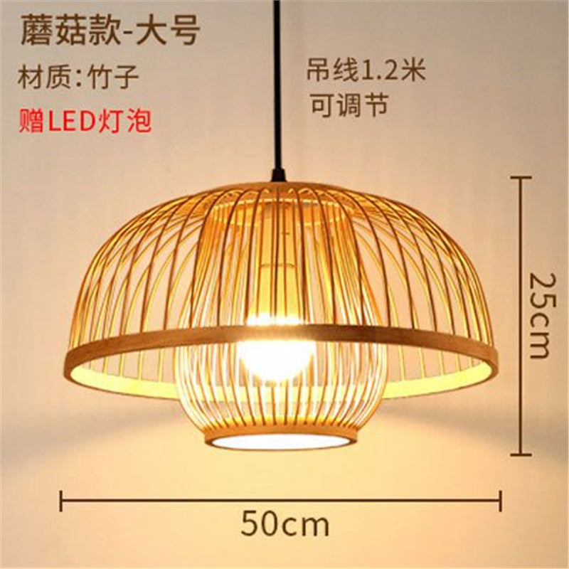 Lantern Bamboo Art Chandelier Bar Bed and Breakfast Tea Room Hot Pot Restaurant Hotel Simple Japanese Restaurant Bamboo Catering Shop Lighting