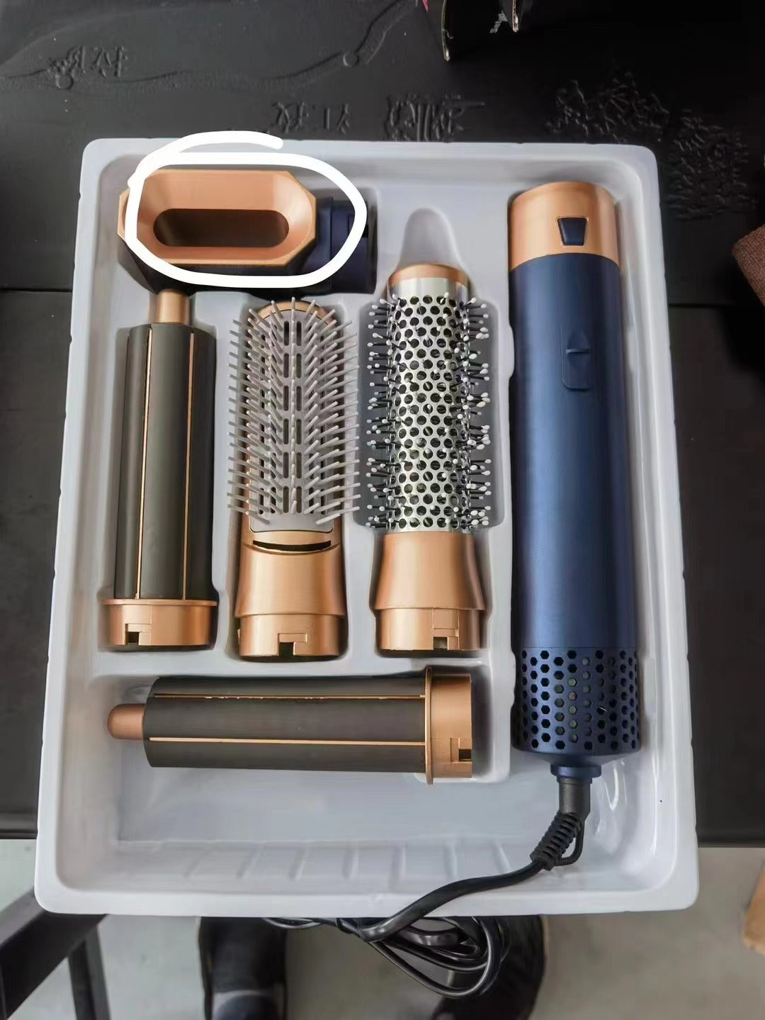 Cross-border hot comb 5-in-1 hot air comb aluminum alloy hair straightener automatic curling iron electric hair dryer