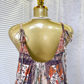 Bohemian print halter backless dress - women's summer vacation beach dress - slimming and flattering maxi dress