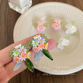 Spring overflowing with joy ~ colorful floral stud earrings for women, 2026 new hot style, high-end vacation vibes, unique earrings