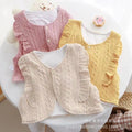 Baby spring autumk-style outwear vest cute western style lace vest outwear double layer vest trendy