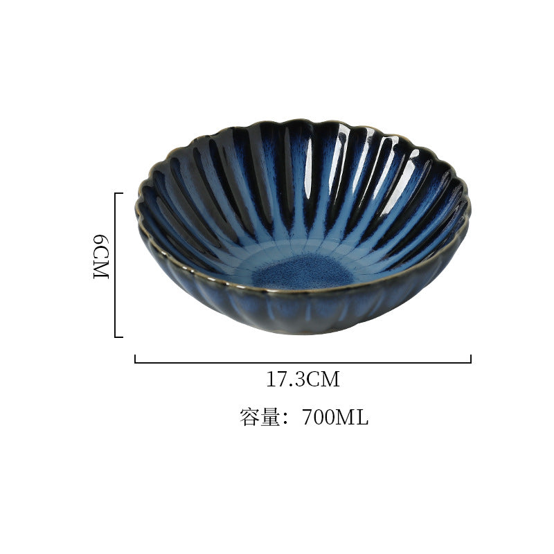 Japanese style ceramic bowls, plates, household high-looking rice bowls, soup bowls, dish sets, ins kiln turned into retro