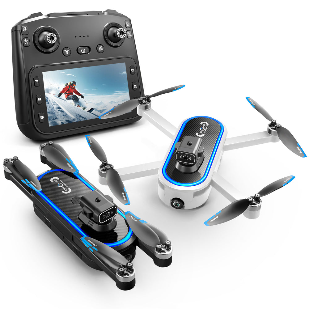 S186 brushless drone remote controller with display screen, aerial photography, obstacle avoidance, optical flow positioning, foldable aircraft, smart aerial photography