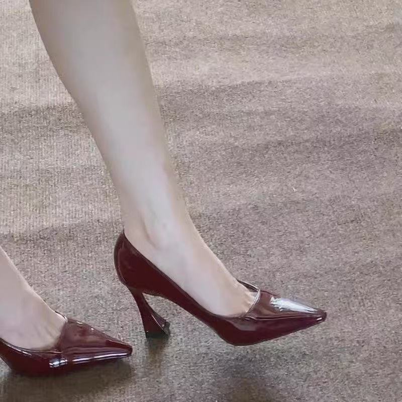 2025 new horseshoe heel low-cut pumps - commute-friendly slip-ons - spring french retro chic pointed-toe high heels for women