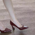 2025 new horseshoe heel low-cut pumps - commute-friendly slip-ons - spring french retro chic pointed-toe high heels for women