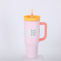 New arrival high-looking ice cup 304 stainless steel ice cup personalized coffee double drinking straw thermos cup wholesale
