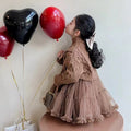 Christmas dress girls' sweater dress  autumn/winter new princess dress new year's outfit tutu skirt set