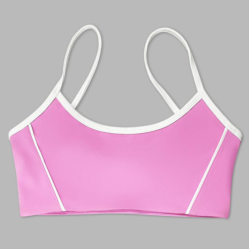 thin shoulder strap detachable chest pad fitness sling nude flared pants sports intimates yoga suit for women