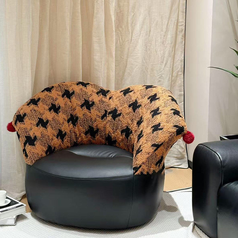 Clown lazy sofa single french cream style living room balcony design casual fabric rotate sofa chair for home