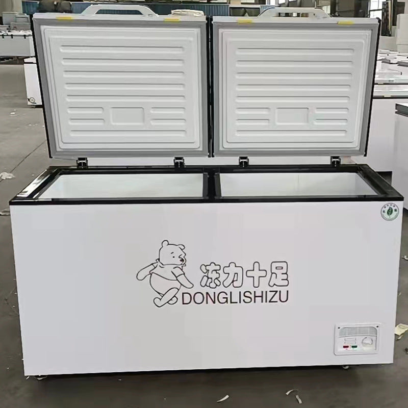 Commercial horizontal freezer - large capacity refrigeration & freezing - ideal for supermarkets, ice cream displays, restaurants, and kitchen fresh meat storage