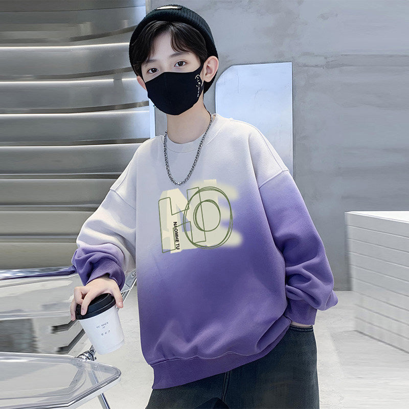 new boys' long-sleeve t-shirt - spring/autumn collection - versatile top for boys (sizes for mid-to-large children) - trendy spring tee