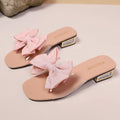 Square toe new arrival sandals and slippers for women with cross bows and metal buckles on thick heels and low export overseas wholesale