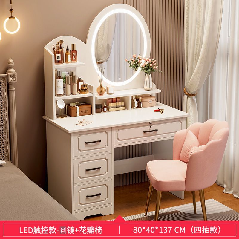 Bedroom dressing table casual modern master bedroom makeup table 2024new arrivalaccessible luxury dressing table mirror storage cabinet makeup cabinet