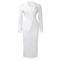 D615 cross-border women's fashion:  spring new arrivals - stylish and elegant commute-ready stretch suit collar high-waisted african dress