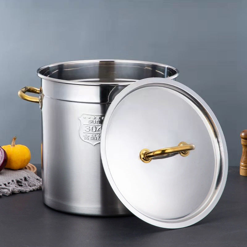 Soup Bucket Hotel 304 Stainless Steel Brine Bucket Storage Pot Soy Milk Bucket Brewing Pot Lid Stainless Steel Bucket