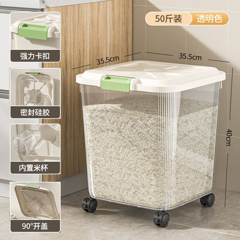 Rice bucket for home kitchen sealed insect-proof moisture-proof rice storage box thickened rice storage tank flour storage barrel rice barrel