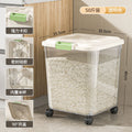 Transparent [food grade 25kg package] measuring cup with wheels