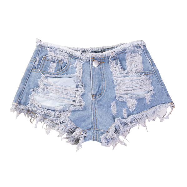 6020 #Cross-border 's new sexy low-rise ripped super short jeans denim shorts for women