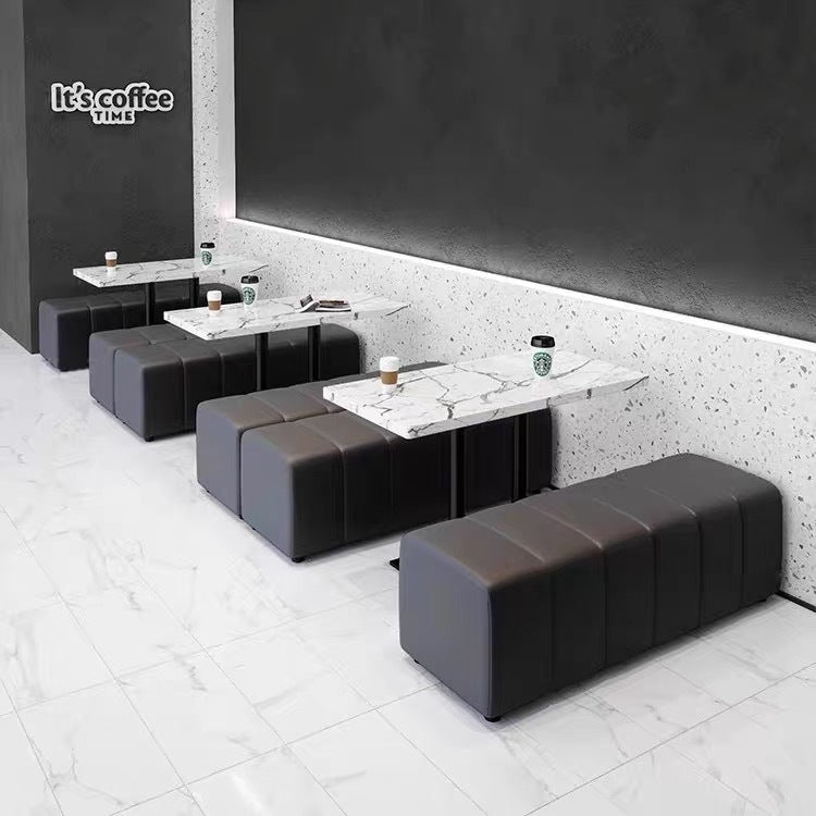 Cafe sofa card seat dining table commercial table and chair combination tea house sales office negotiation table milk tea shop light luxury bench