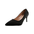 French satin black high heels - 2025 summer new collection: pointed-toe, low-cut, closed-toe stiletto heels - elegant and stylish for everyday wear