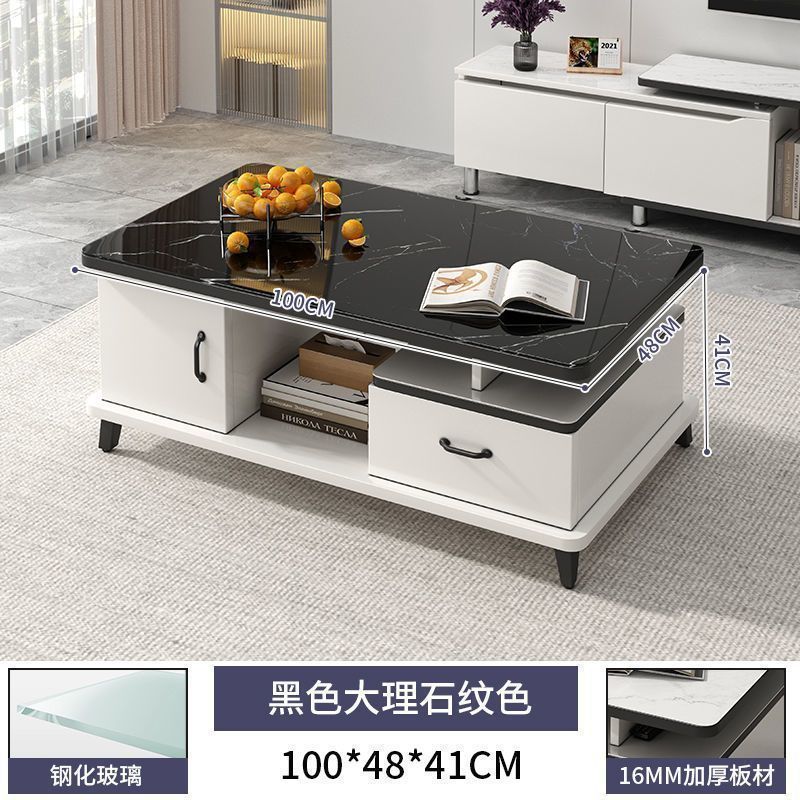 Modern minimalist tv stand for living room, compact home, floor-standing extendable 2025 new style coffee table and tv cabinet combination