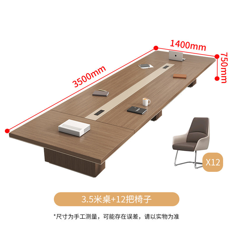 Saint li large office conference table - modern minimalist conference room table and chair set - long table