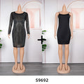 Aliexpress fashion rhinestone sparkly halloween party evening dress african women's plus size two-piece dress set