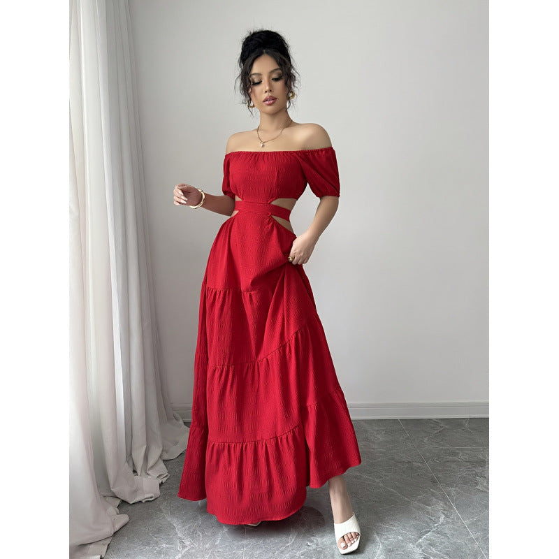 Aliexpress 1688 independent station in stock elegance backless bows waist women's dress