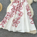 French retro chic women's dress -  spring collection - high-end tie-waist sleeveless printed maxi dress