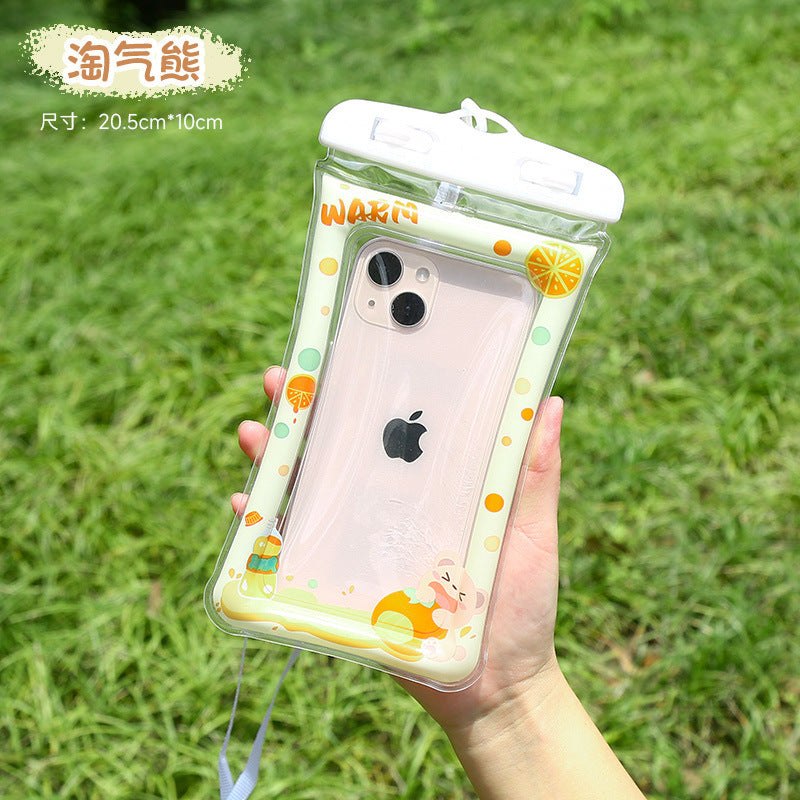 Airbag phone waterproof case - touchscreen compatible for swimming, floating, water parks, water fights, diving - waterproof phone pouch