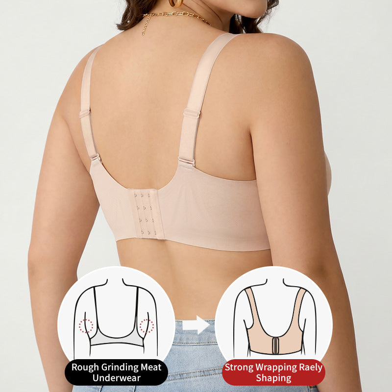 Amazon cross-border exclusive plus sizeintimates push-up jelly glue soft support fixed cup plus size seamless intimates