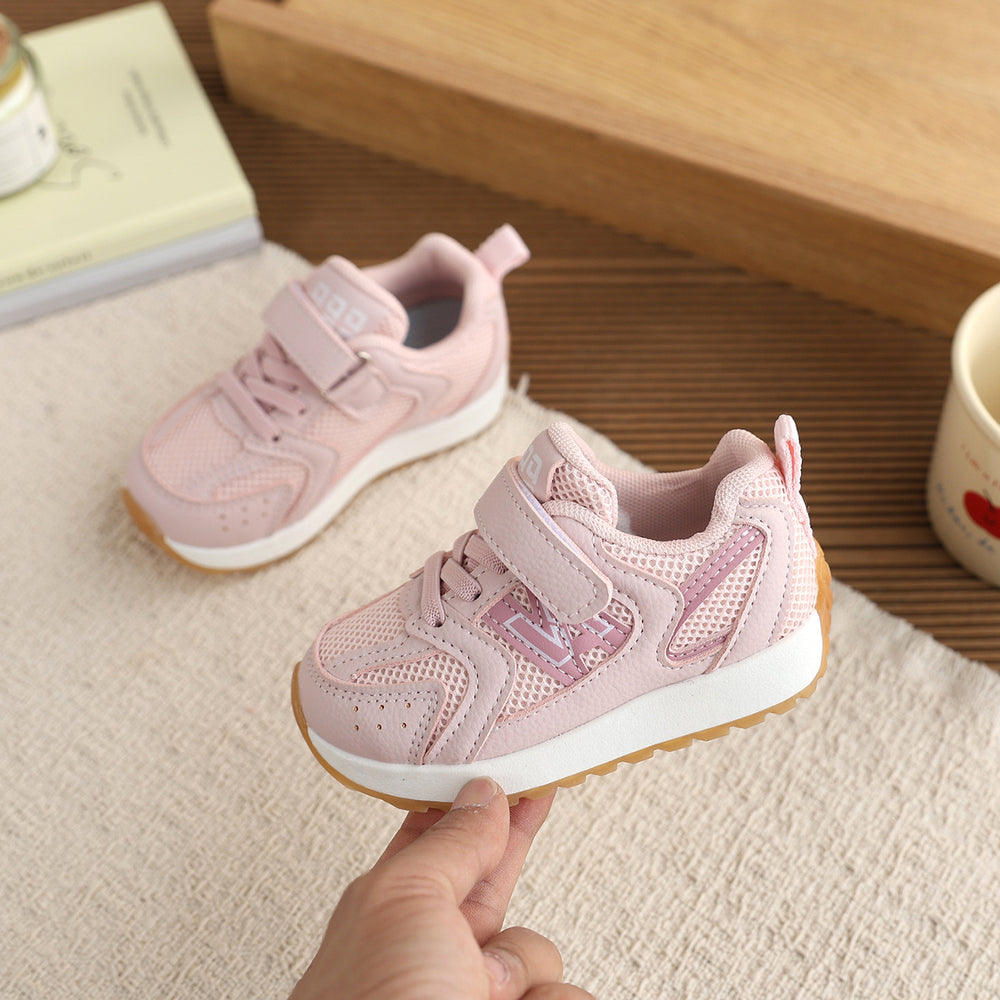 Girls' breathable first walking shoes, new korean style kids' shoes, fashionable casual sports running shoes, boys' crocs