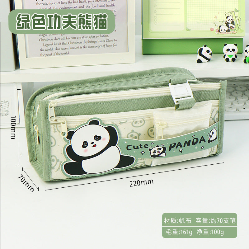 Pencil bag custom large capacity ins wind niche high value stationery bag panda Internet celebrity primary school student stationery box wholesale